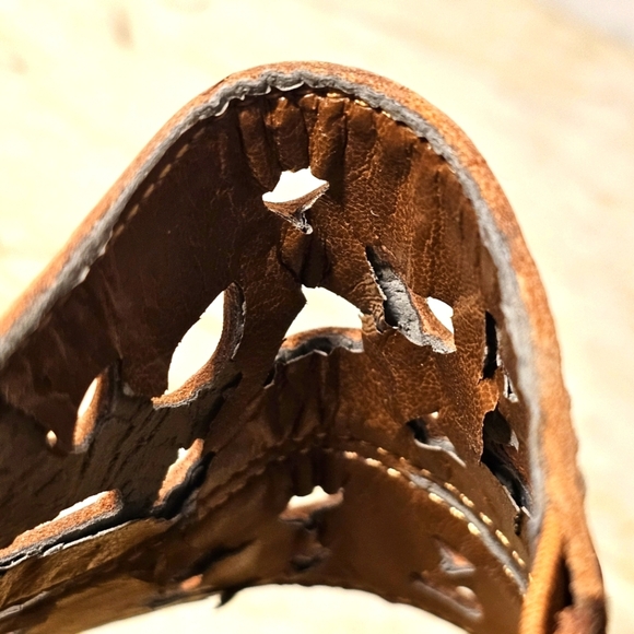 NOS Naturalizer Devon Womens Brown Leather Cutout Open Toe Sandals Size 8M - Picture 6 of 7